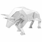 Skulptura bika Srebrno 74 x 23 x 30 cm Aluminij