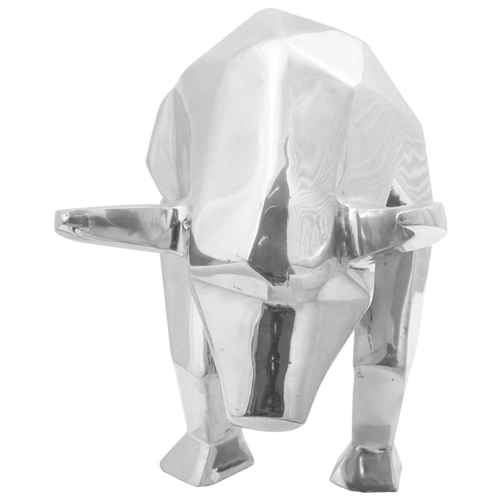 Skulptura bika Srebrno 74 x 23 x 30 cm Aluminij