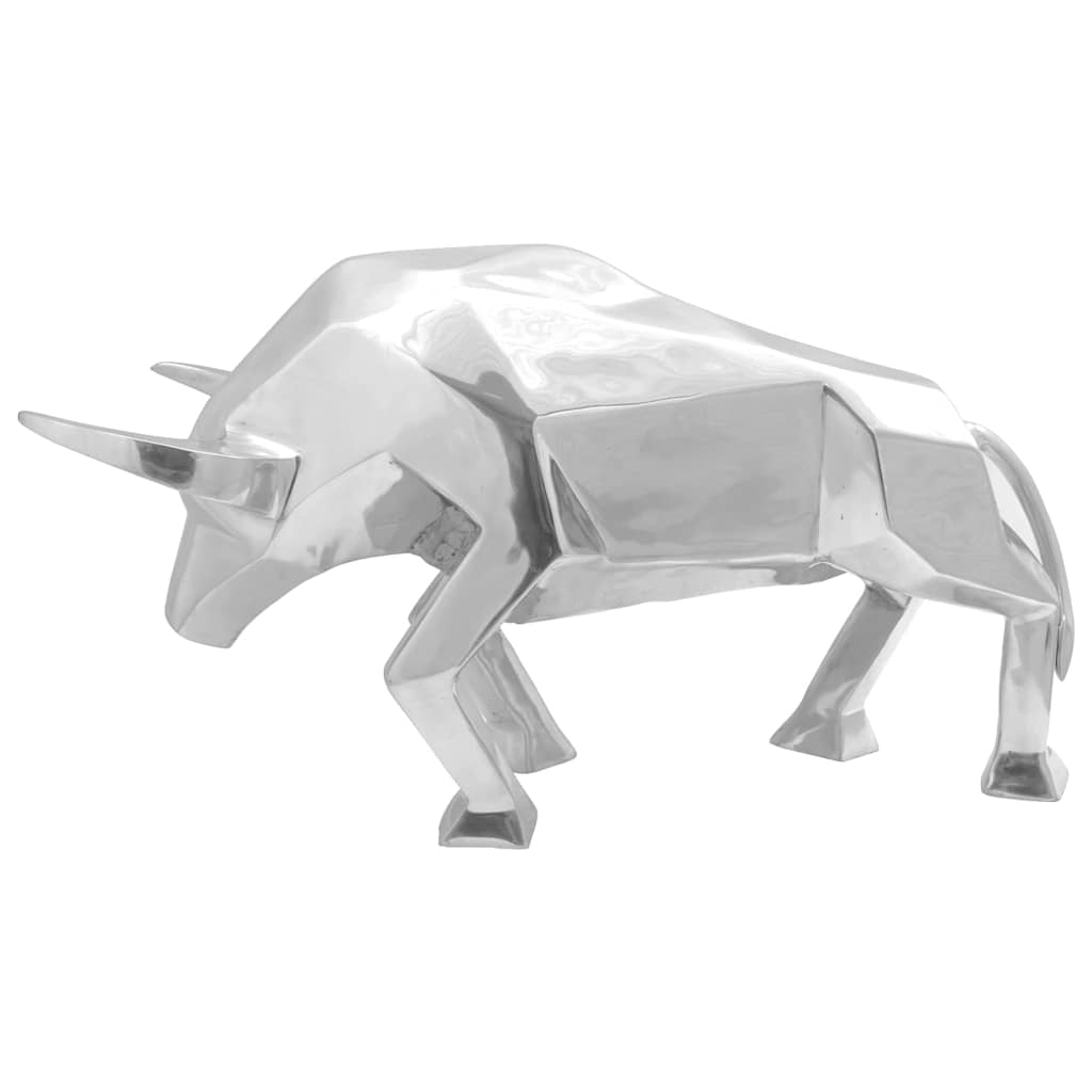 Skulptura bika Srebrno 74 x 23 x 30 cm Aluminij