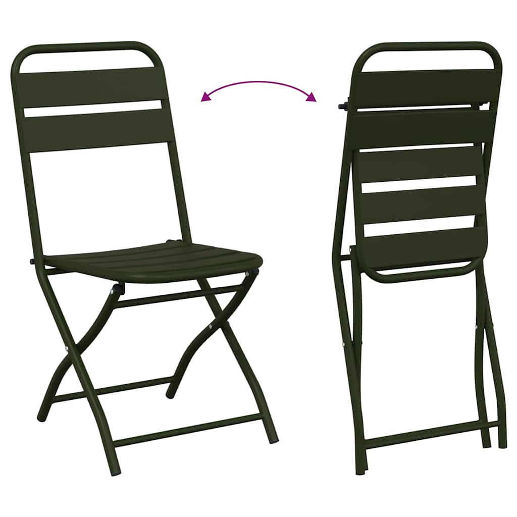 Sklopiva stolica za vrt 2 pcs Zelena 42 x 52 x 82cm
