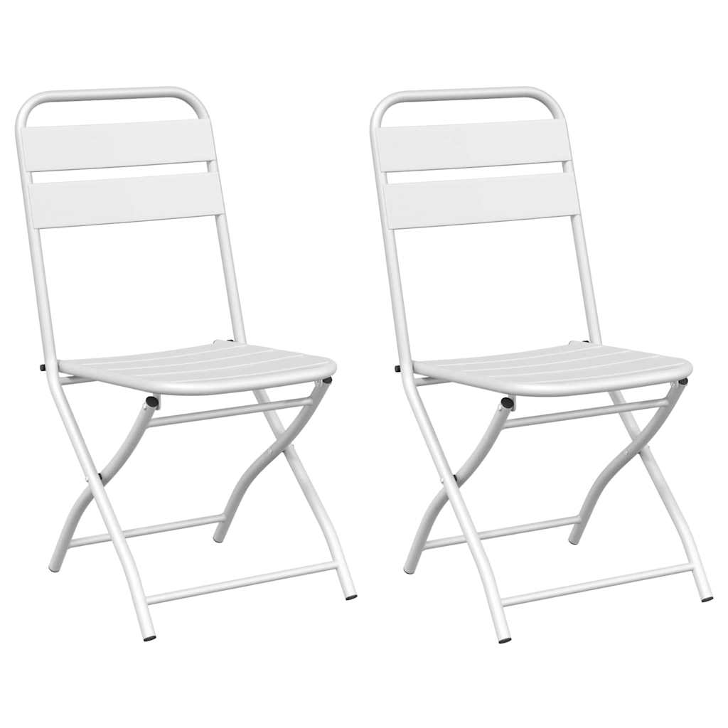 Sklopiva stolica za vrt 2 pcs Bijelo 42 x 52 x 82cm