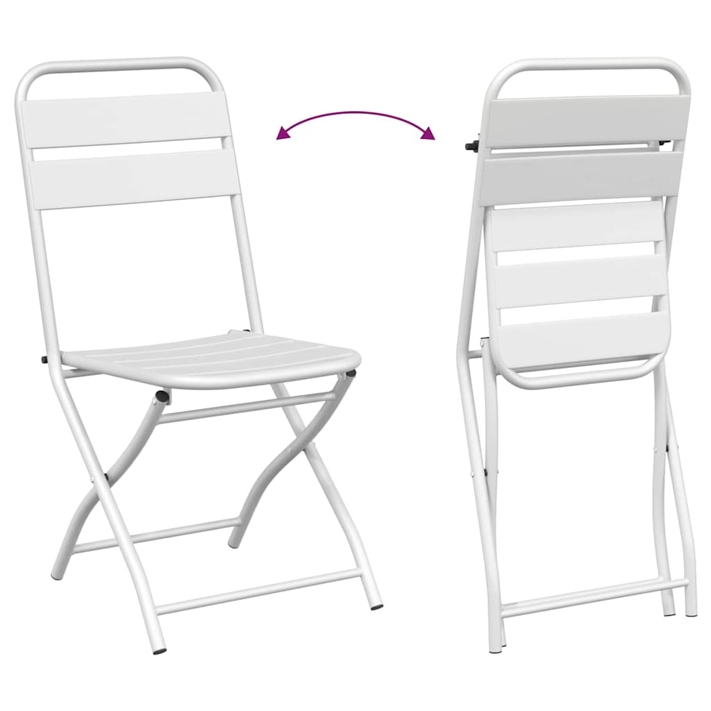 Sklopiva stolica za vrt 2 pcs Bijelo 42 x 52 x 82cm