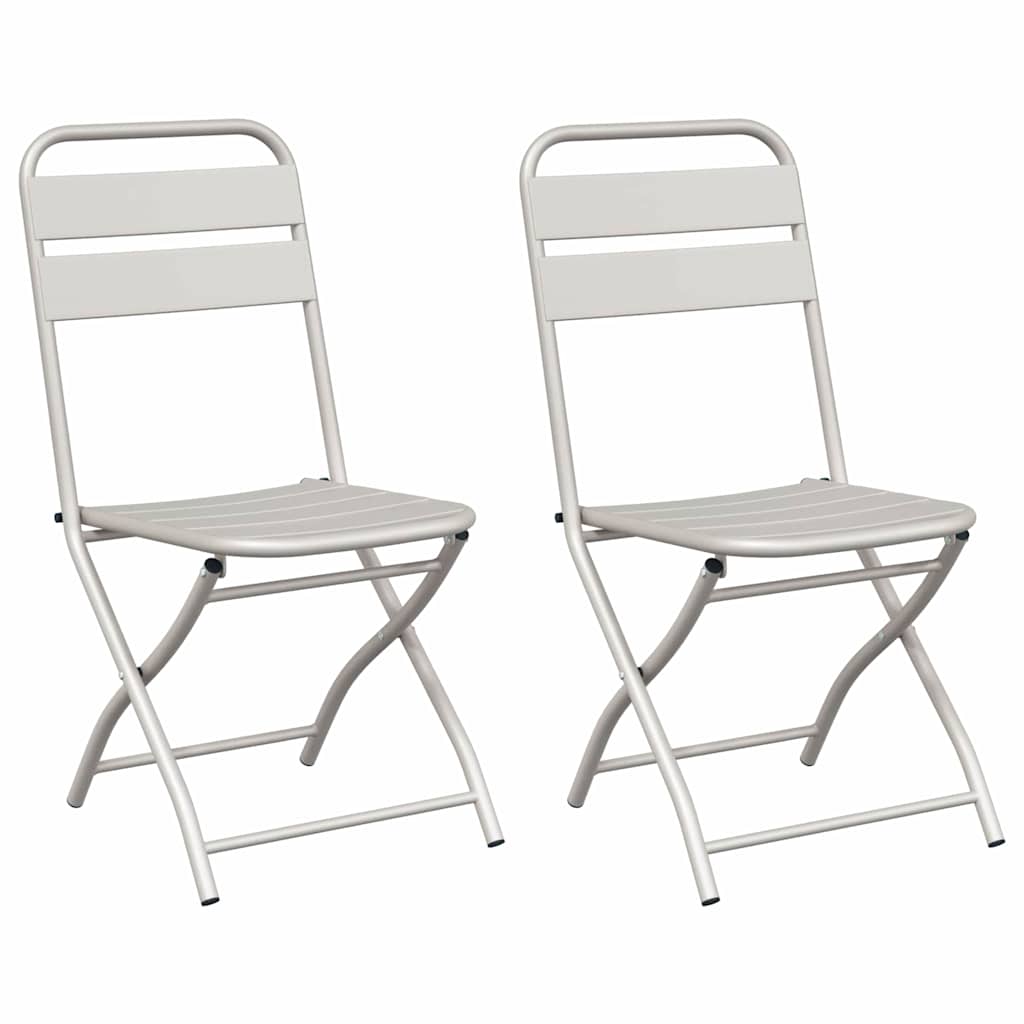 Sklopiva stolica za vrt 2 pcs Bež 42 x 52 x 82cm