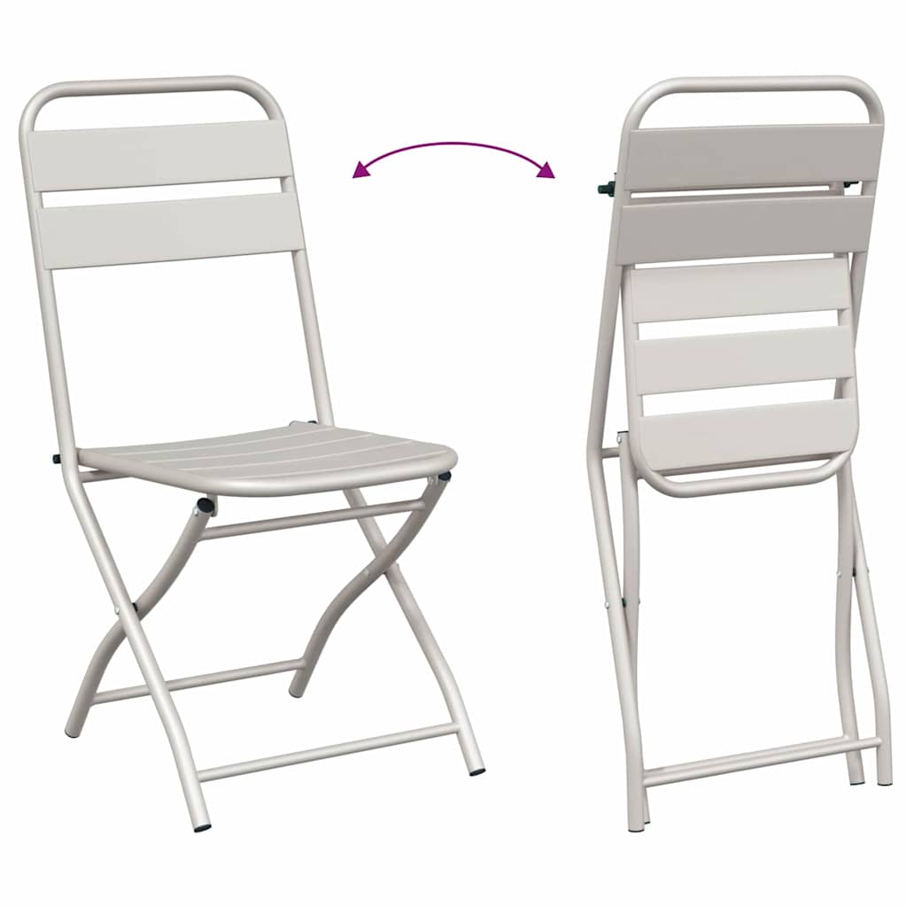 Sklopiva stolica za vrt 2 pcs Bež 42 x 52 x 82cm
