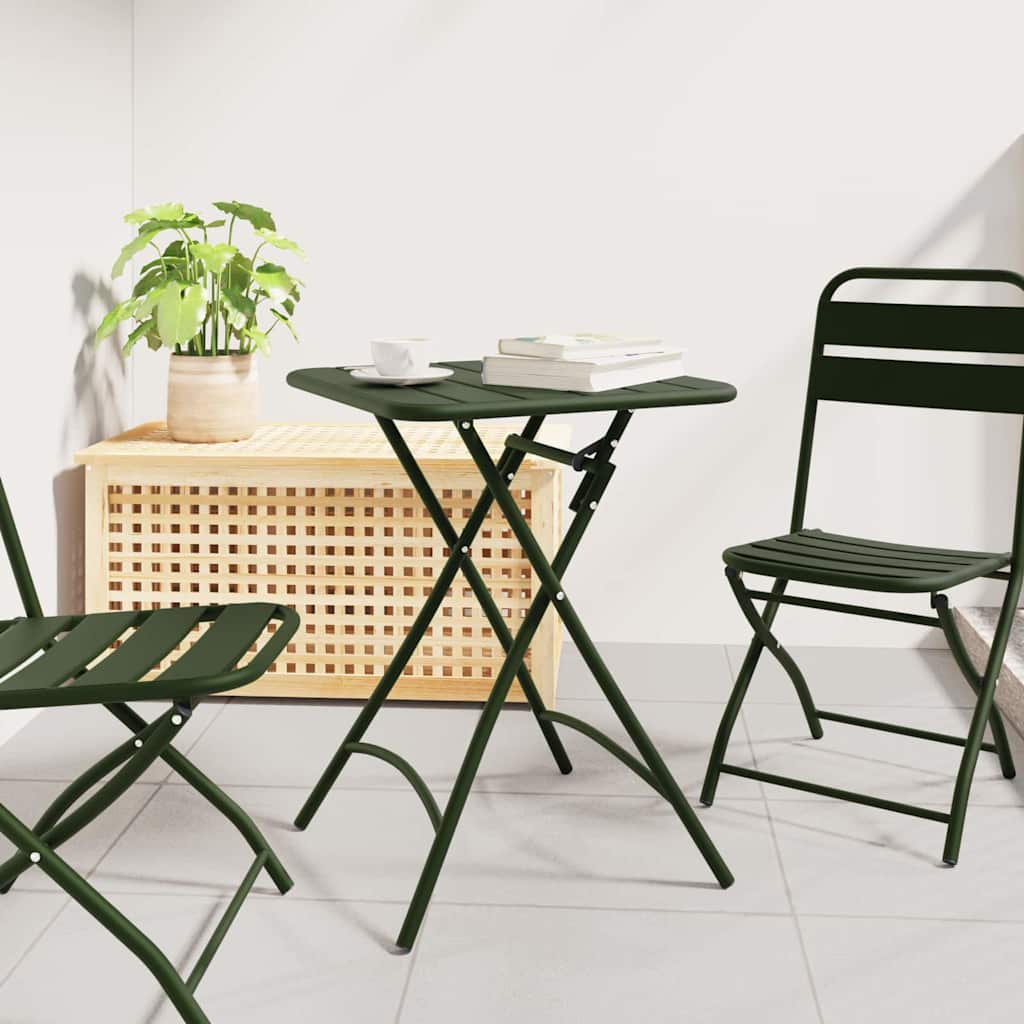 Bistro Stol Tamnozelena 55 x 55 x 72,5 cm Čelik s prahom