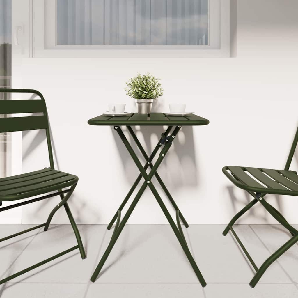 Bistro Stol Tamnozelena 55 x 55 x 72,5 cm Čelik s prahom