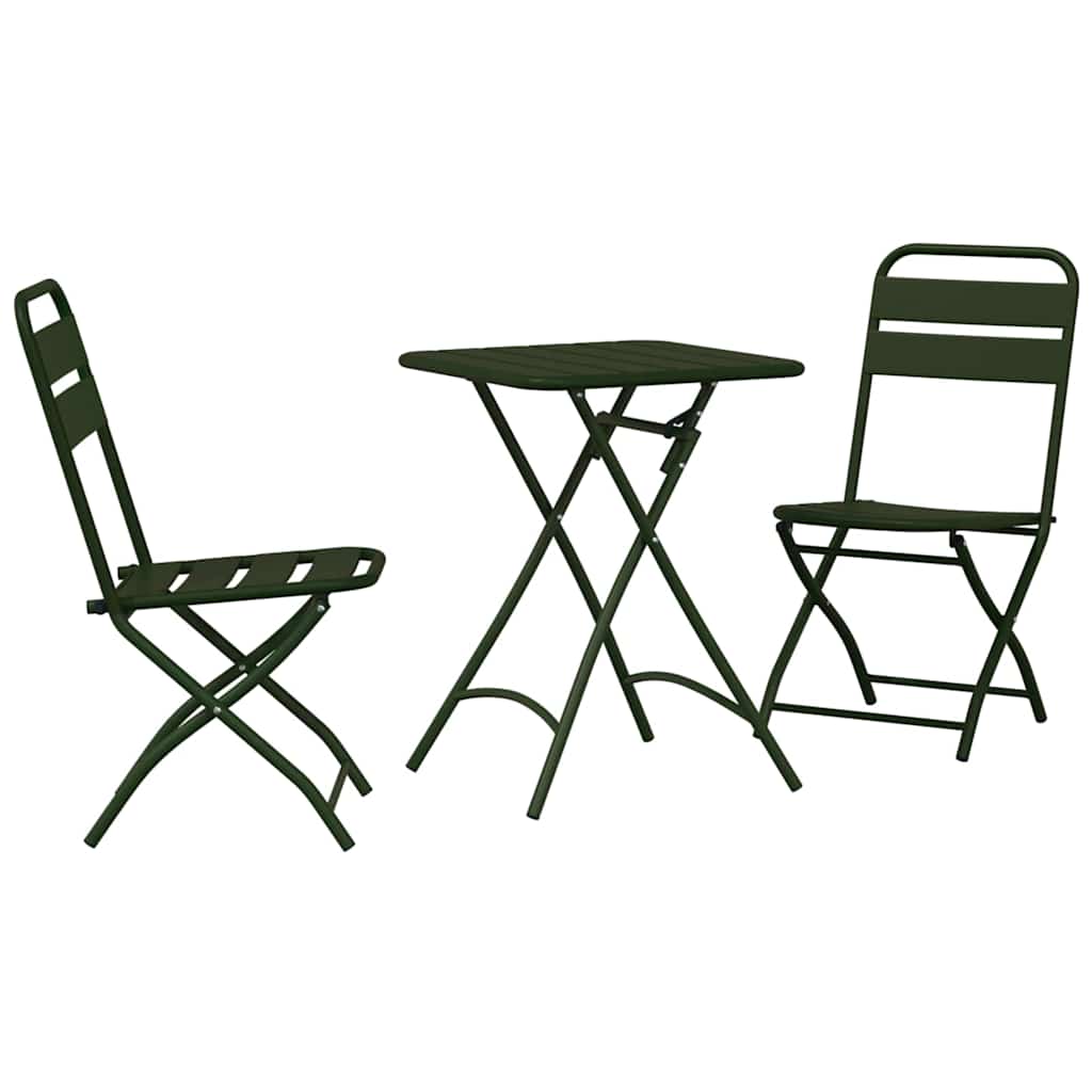 Bistro set 3 pcs Zelena Čelik