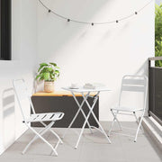 Bistro set 3 pcs Bijelo Čelik