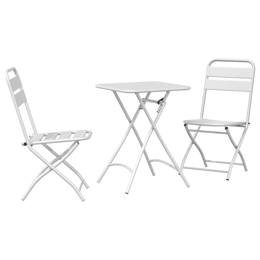 Bistro set 3 pcs Bijelo Čelik