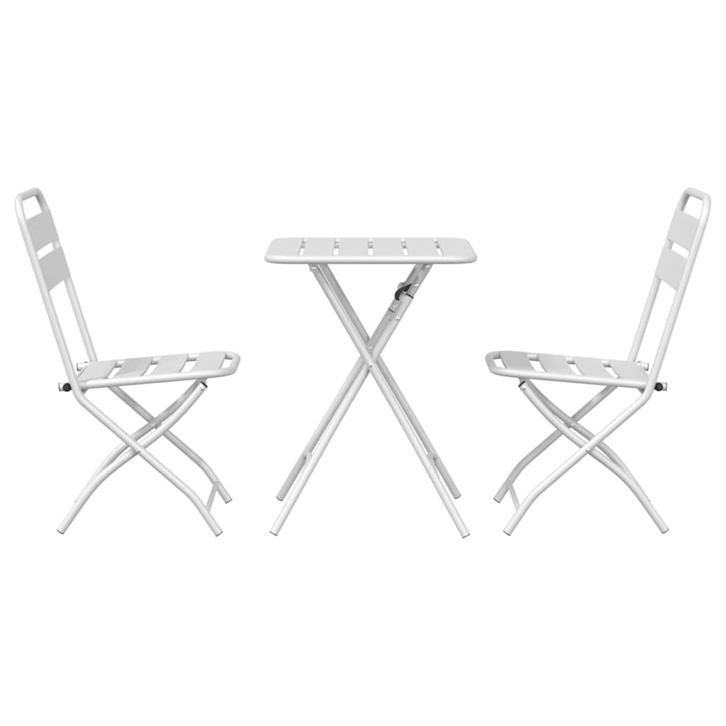 Bistro set 3 pcs Bijelo Čelik