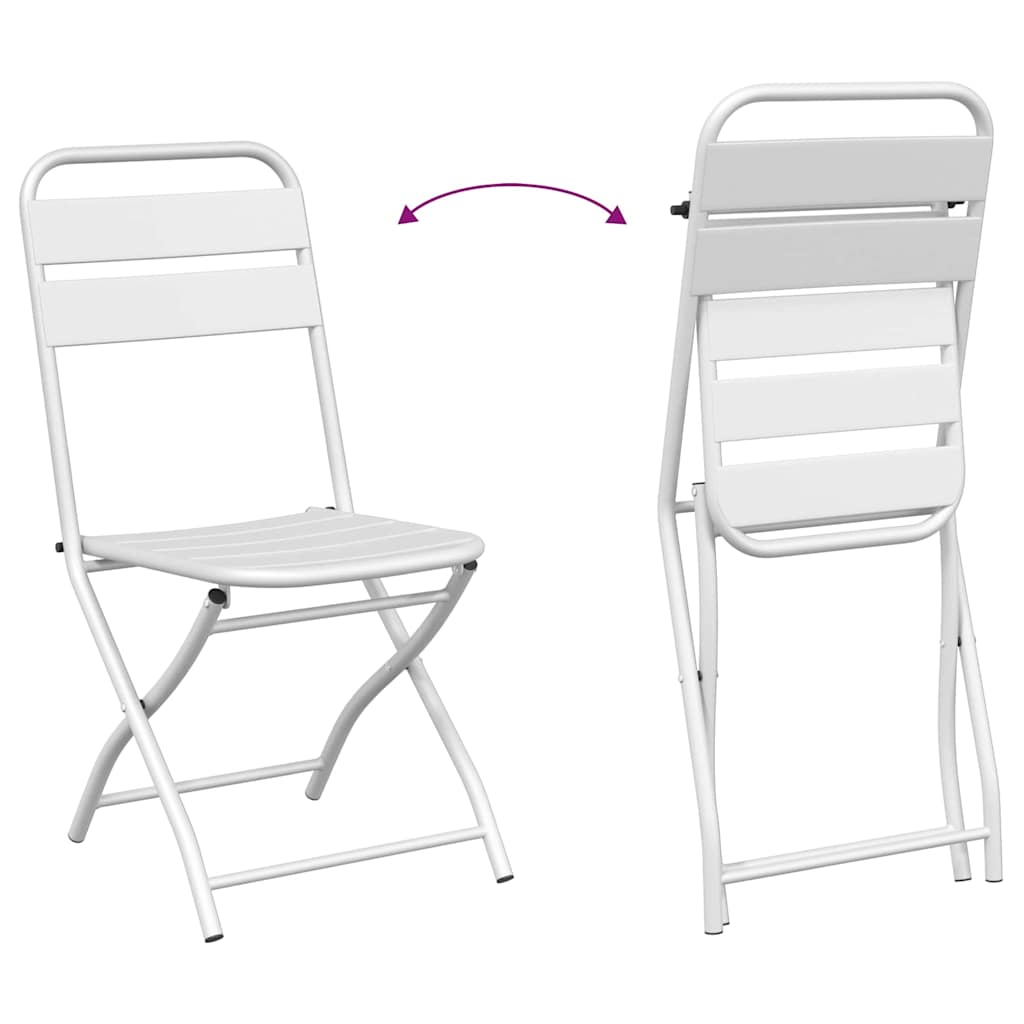 Bistro set 3 pcs Bijelo Čelik