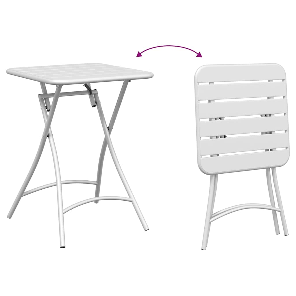 Bistro set 3 pcs Bijelo Čelik