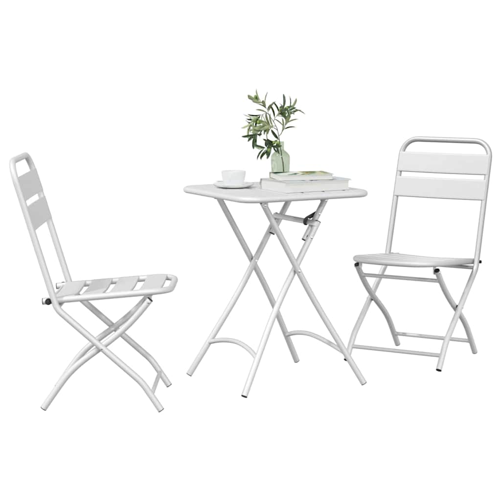 Bistro set 3 pcs Bijelo Čelik