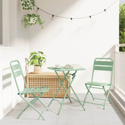 Bistro set 3 pcs Zelena Čelik