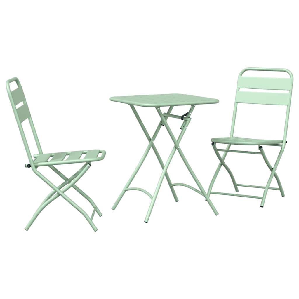 Bistro set 3 pcs Zelena Čelik