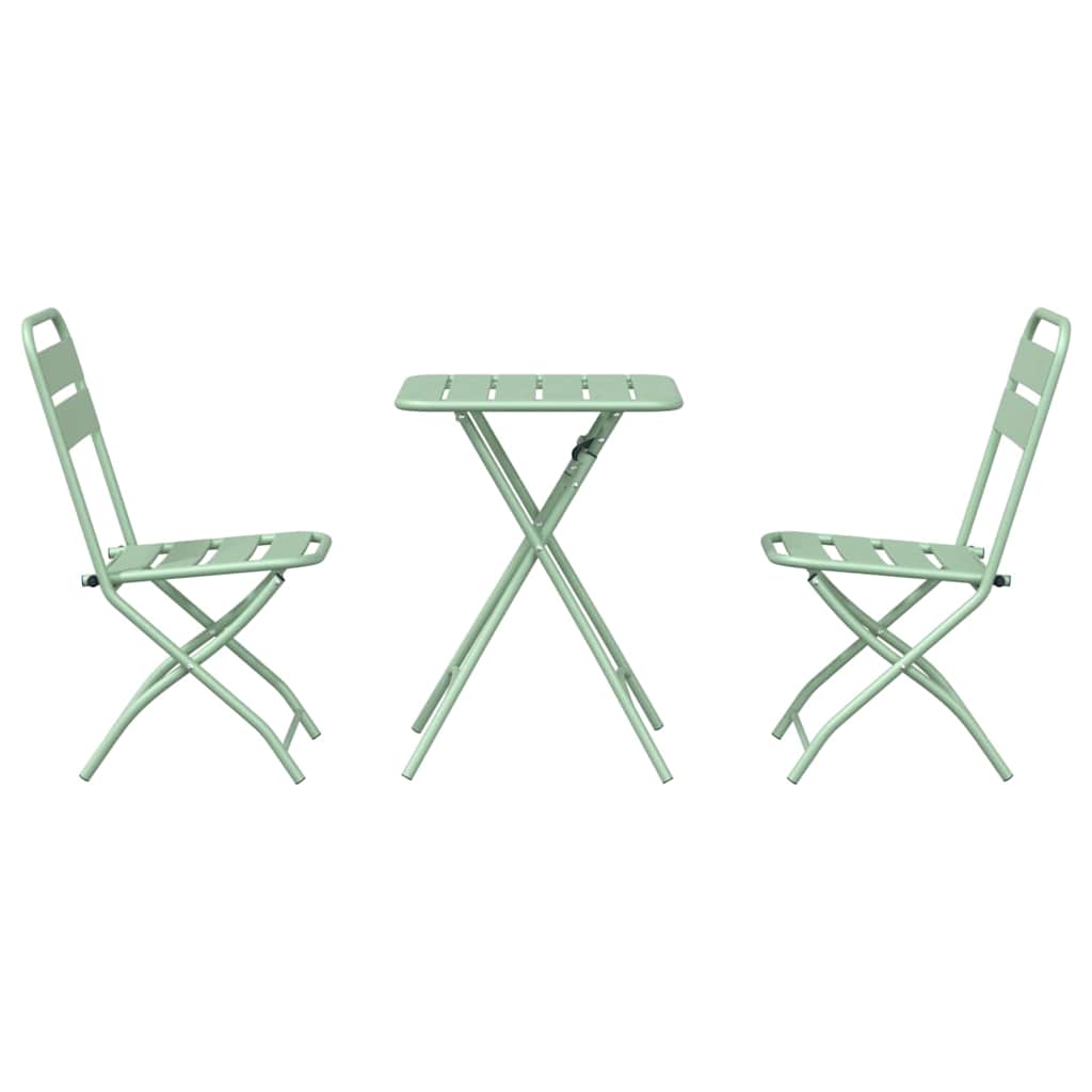 Bistro set 3 pcs Zelena Čelik