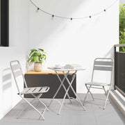Bistro set 3 pcs Bež Čelik