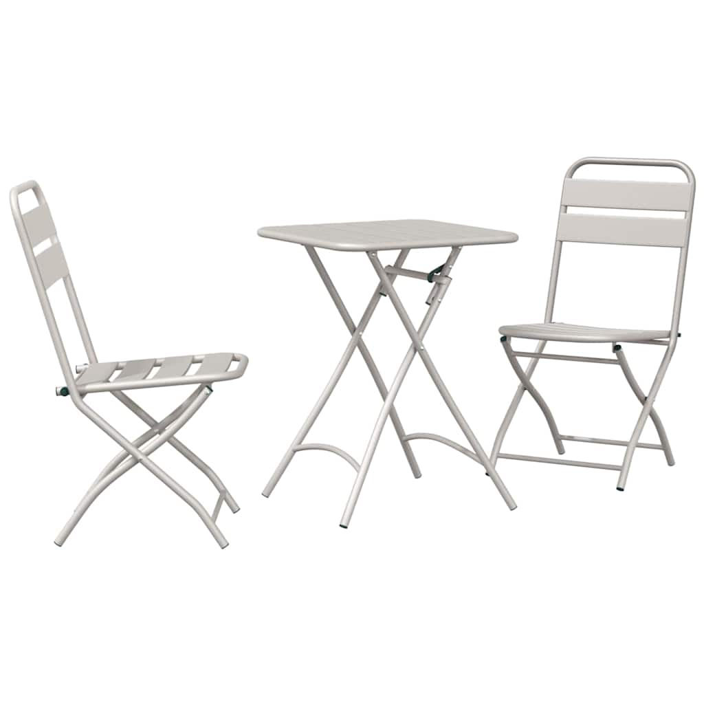 Bistro set 3 pcs Bež Čelik