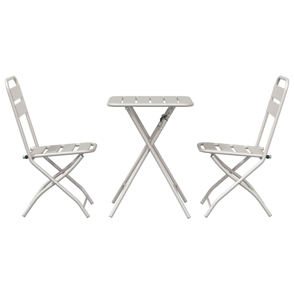 Bistro set 3 pcs Bež Čelik