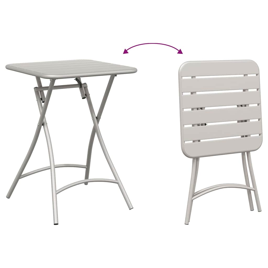 Bistro set 3 pcs Bež Čelik