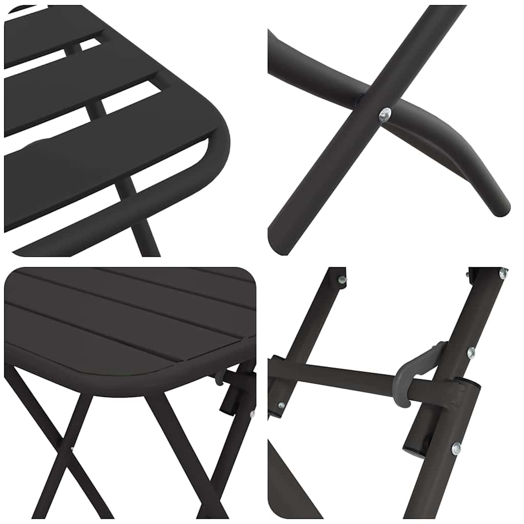 Bistro set 3 pcs Antracit Čelik