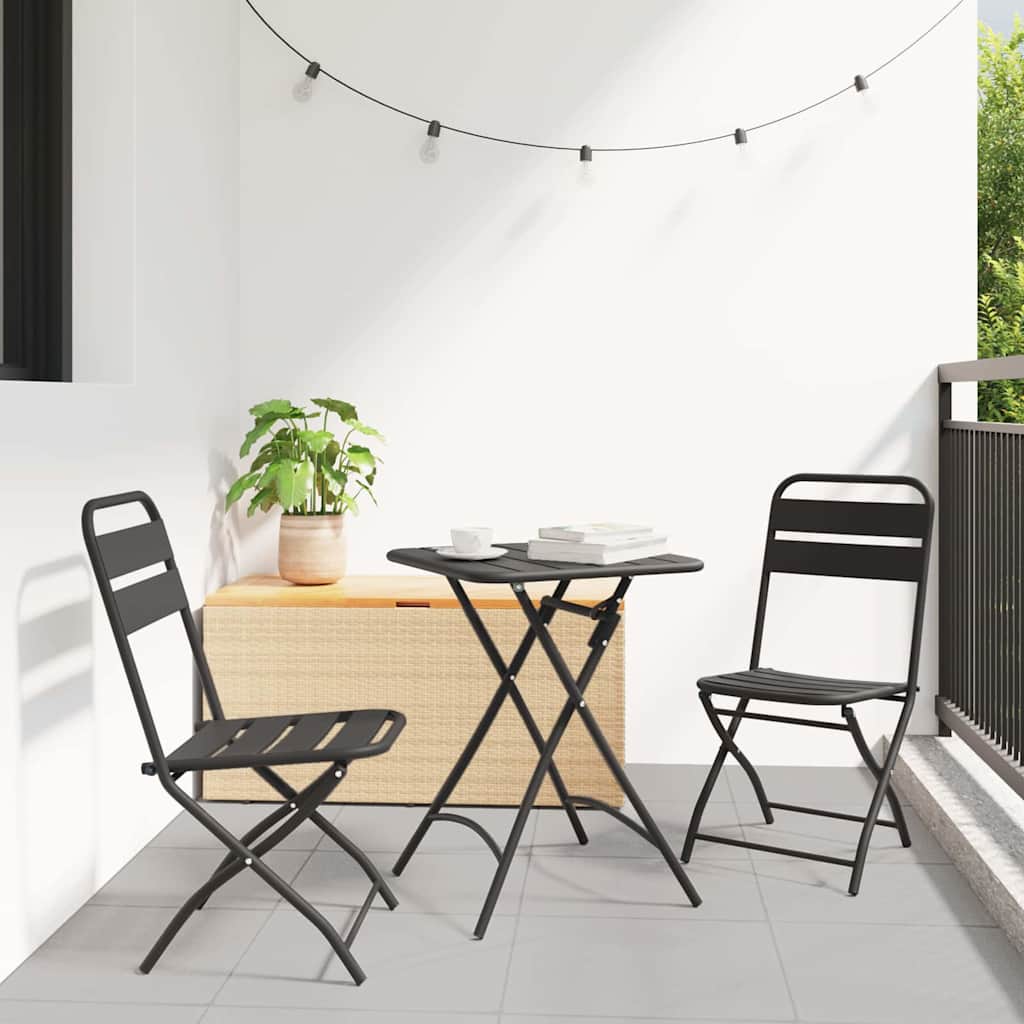 Bistro set 3 pcs Antracit Čelik