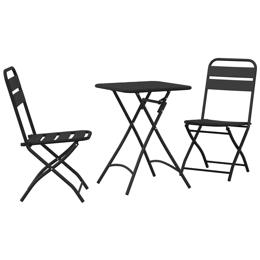 Bistro set 3 pcs Antracit Čelik