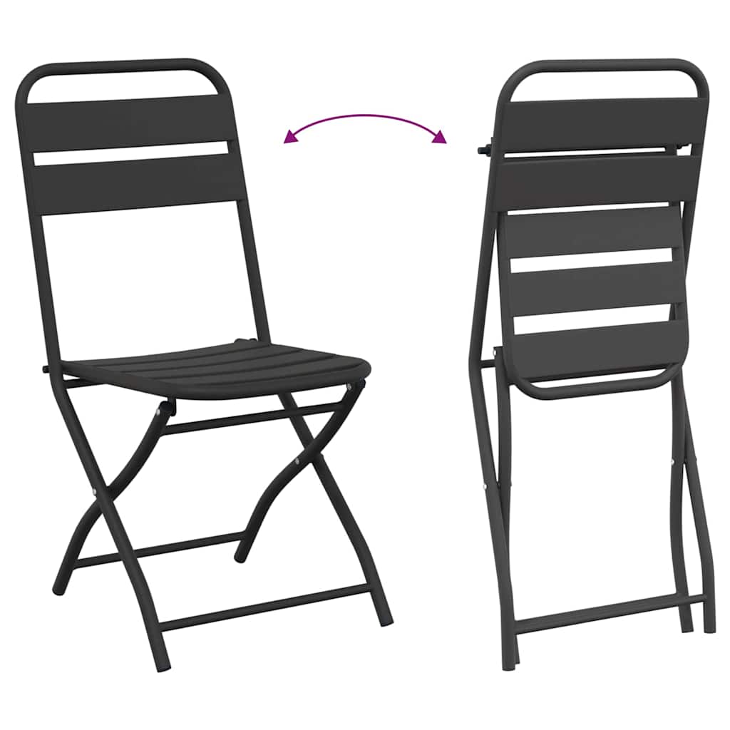 Bistro set 3 pcs Antracit Čelik