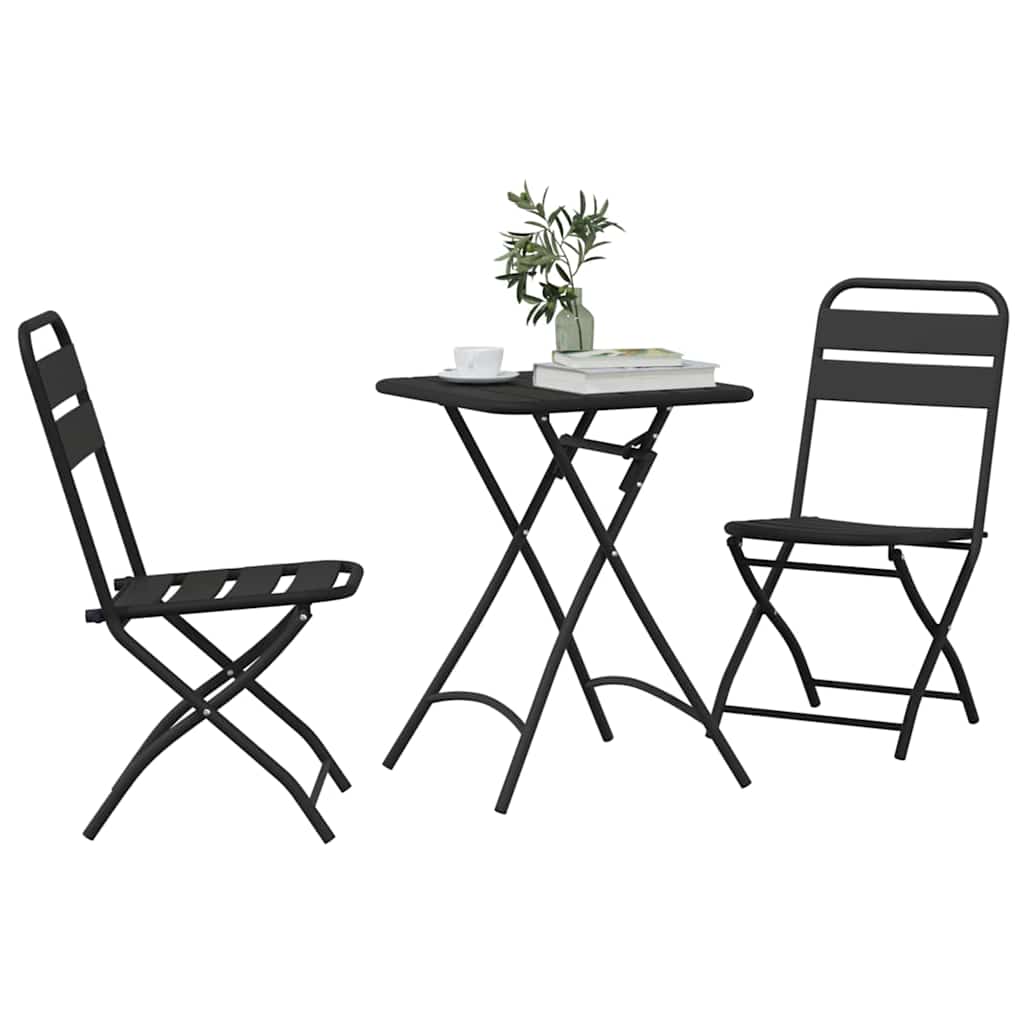 Bistro set 3 pcs Antracit Čelik