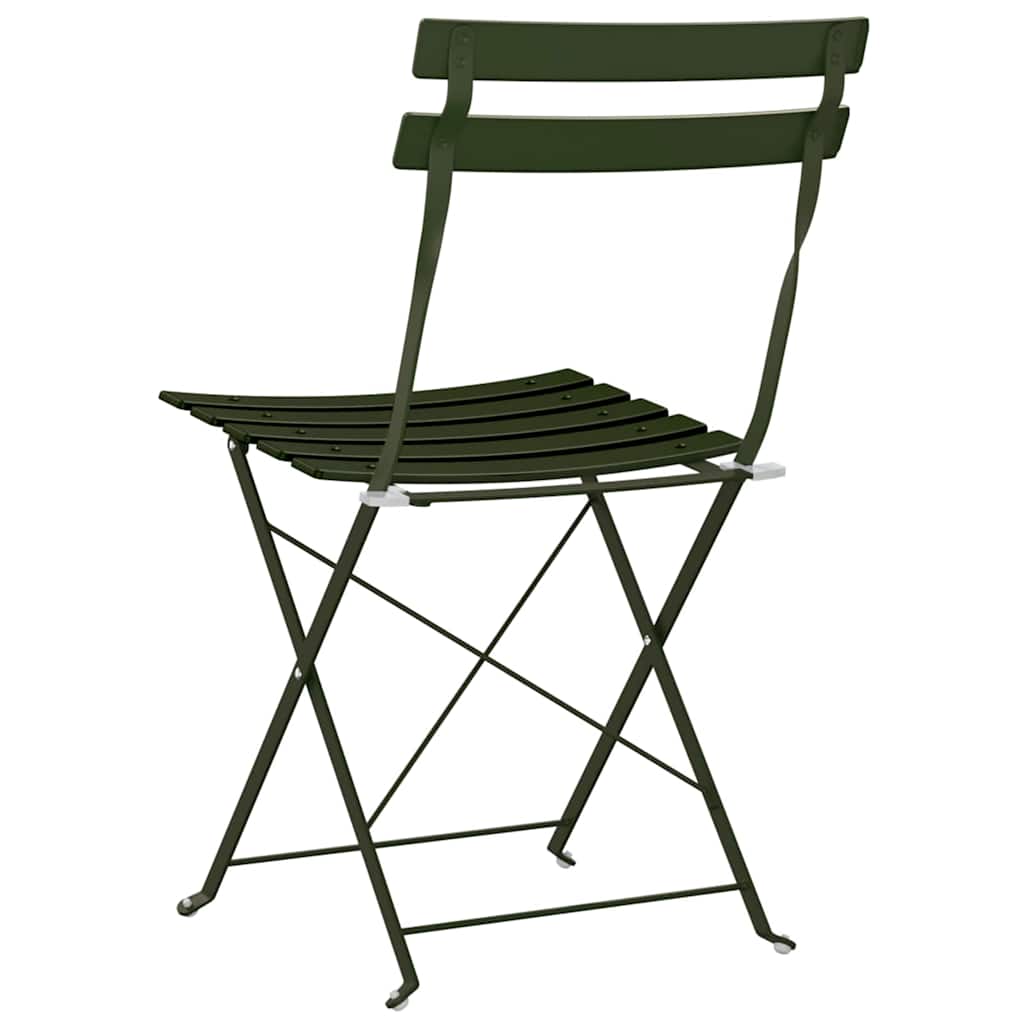 Sklopiva stolica za vrt 2 pcs Zelena 42 x 46 x 82cm Metal