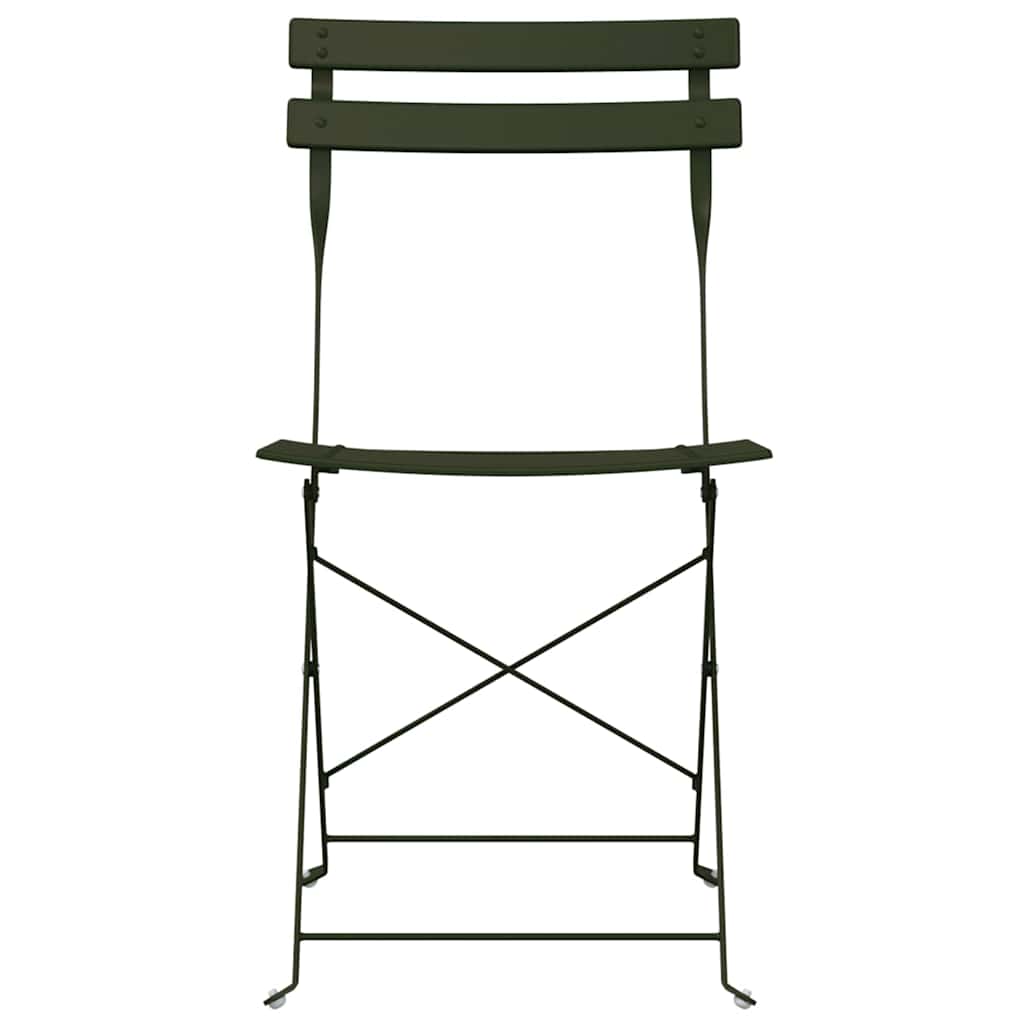 Sklopiva stolica za vrt 2 pcs Zelena 42 x 46 x 82cm Metal