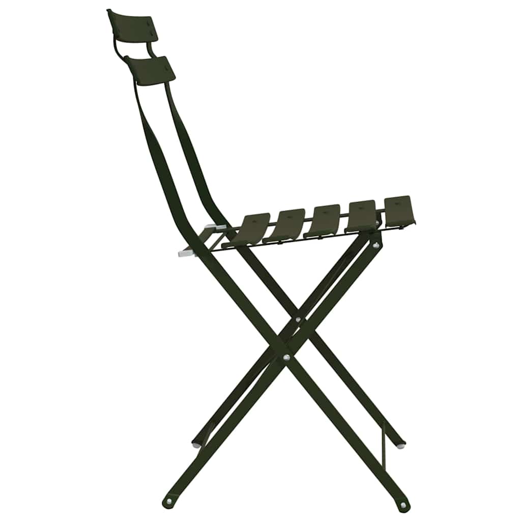 Sklopiva stolica za vrt 2 pcs Zelena 42 x 46 x 82cm Metal