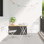 Sklopiva stolica za vrt 2 pcs Bijelo 42 x 46 x 82cm Metal