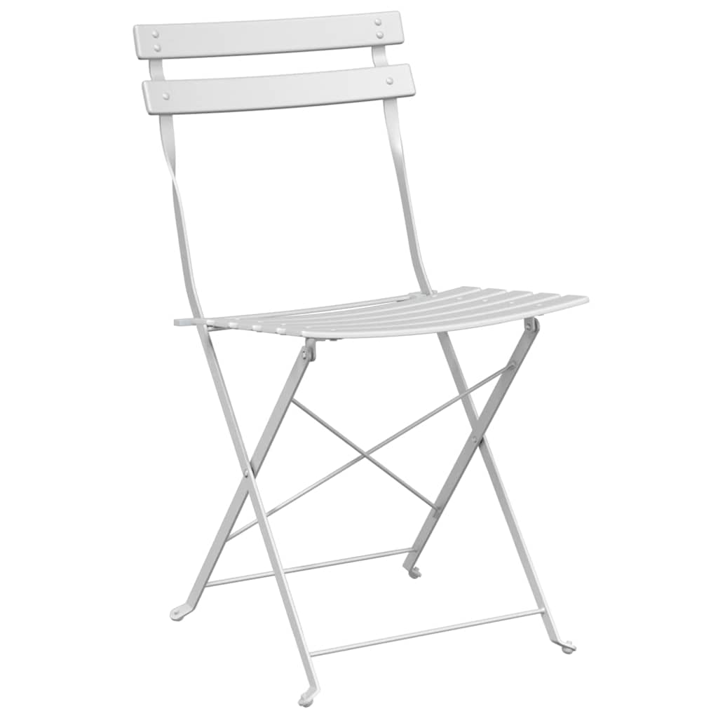 Sklopiva stolica za vrt 2 pcs Bijelo 42 x 46 x 82cm Metal