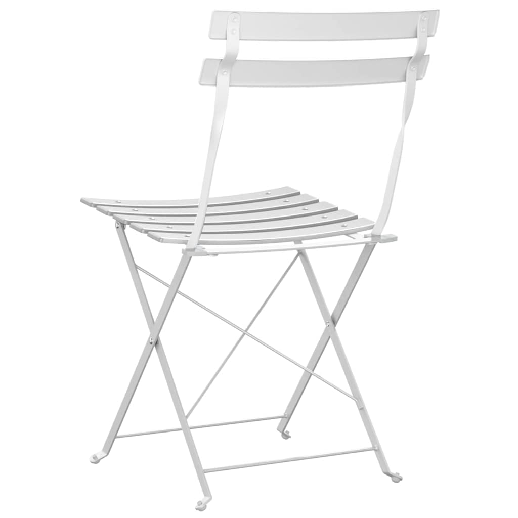 Sklopiva stolica za vrt 2 pcs Bijelo 42 x 46 x 82cm Metal