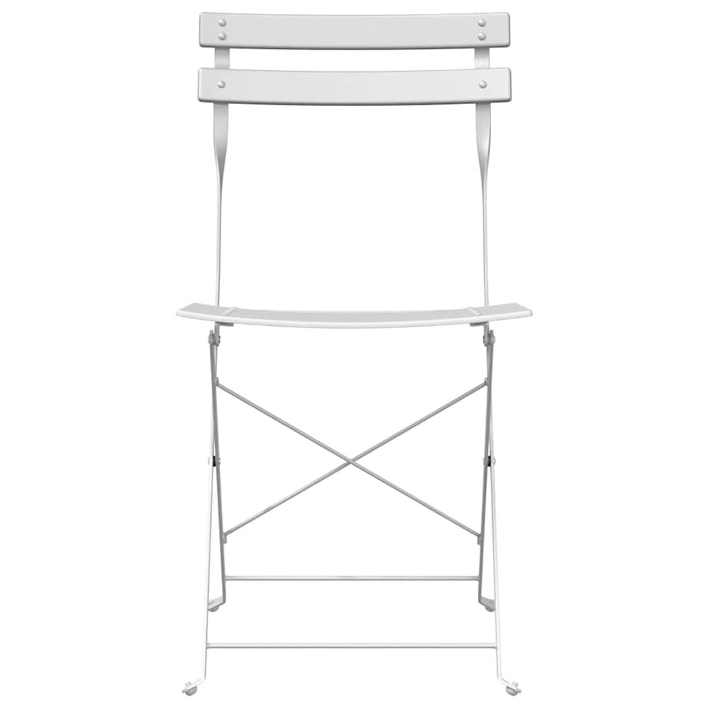 Sklopiva stolica za vrt 2 pcs Bijelo 42 x 46 x 82cm Metal