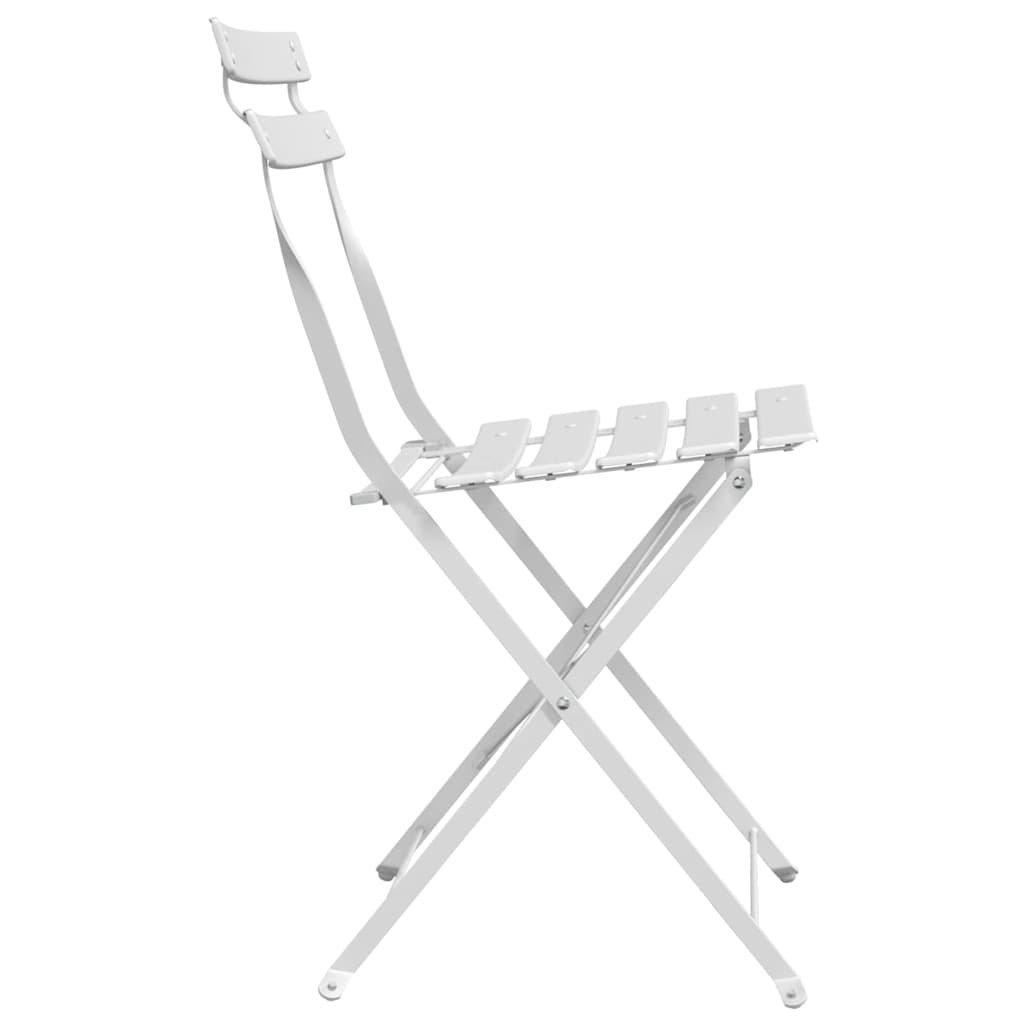 Sklopiva stolica za vrt 2 pcs Bijelo 42 x 46 x 82cm Metal