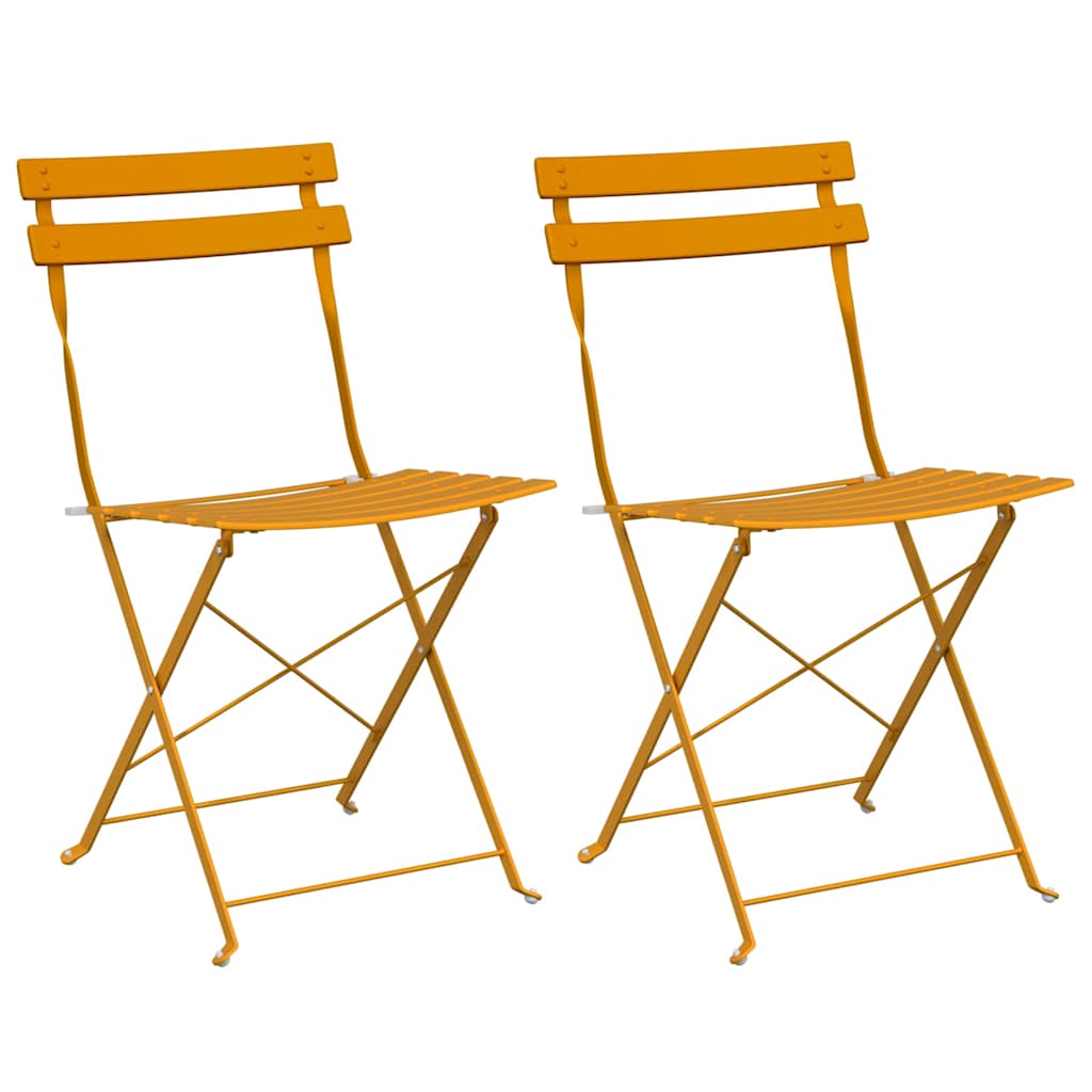 Sklopiva stolica za vrt 2 pcs Gorušica 42 x 46 x 82cm Metal