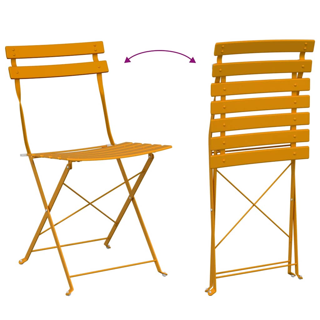 Sklopiva stolica za vrt 2 pcs Gorušica 42 x 46 x 82cm Metal