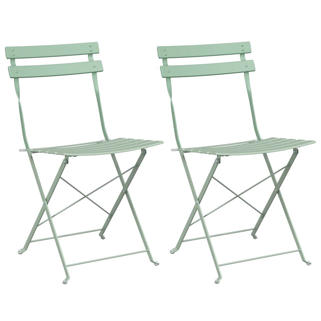 Sklopiva stolica za vrt 2 pcs Svijetla mint boja 42 x 46 x 82cm