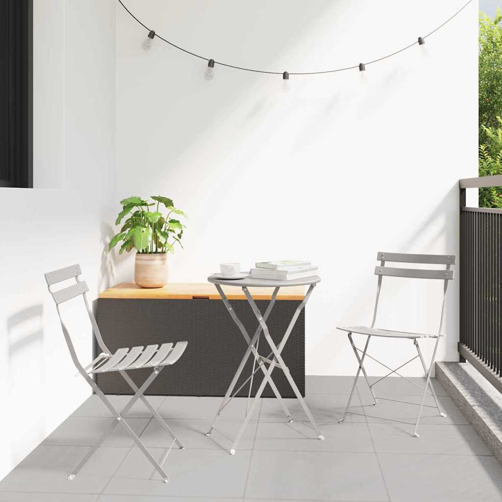 Sklopiva stolica za vrt 2 pcs Bež 42 x 46 x 82cm Metal
