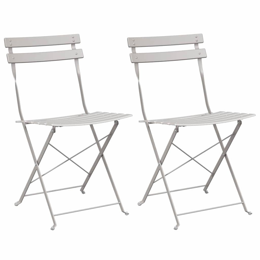 Sklopiva stolica za vrt 2 pcs Bež 42 x 46 x 82cm Metal