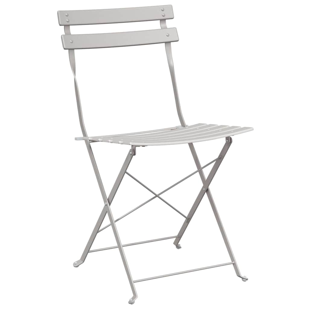 Sklopiva stolica za vrt 2 pcs Bež 42 x 46 x 82cm Metal