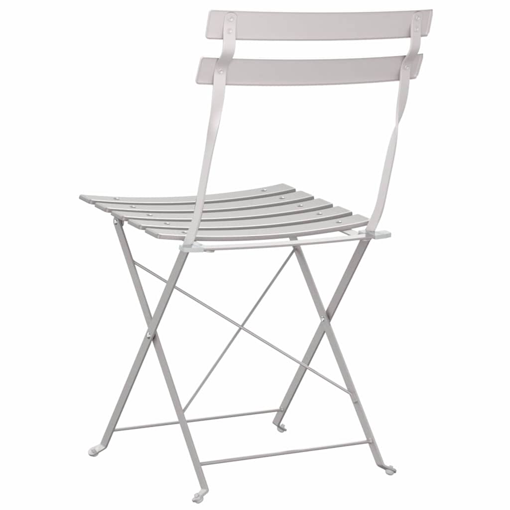 Sklopiva stolica za vrt 2 pcs Bež 42 x 46 x 82cm Metal