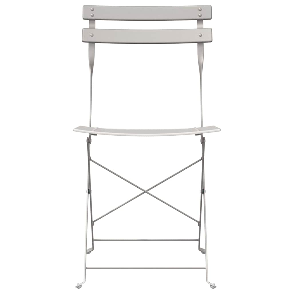Sklopiva stolica za vrt 2 pcs Bež 42 x 46 x 82cm Metal