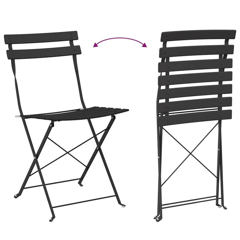 Sklopiva stolica za vrt 2 pcs Antracit 42 x 46 x 82cm Metal