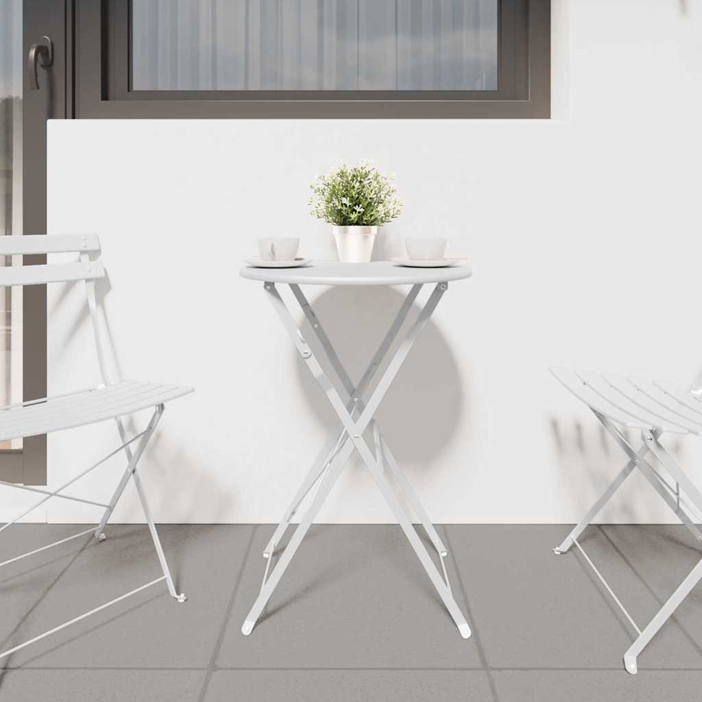 Bistro Stol Bijelo Ø 50 x 71 cm Čelik s prahom