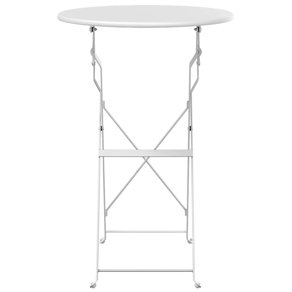 Bistro Stol Bijelo Ø 50 x 71 cm Čelik s prahom