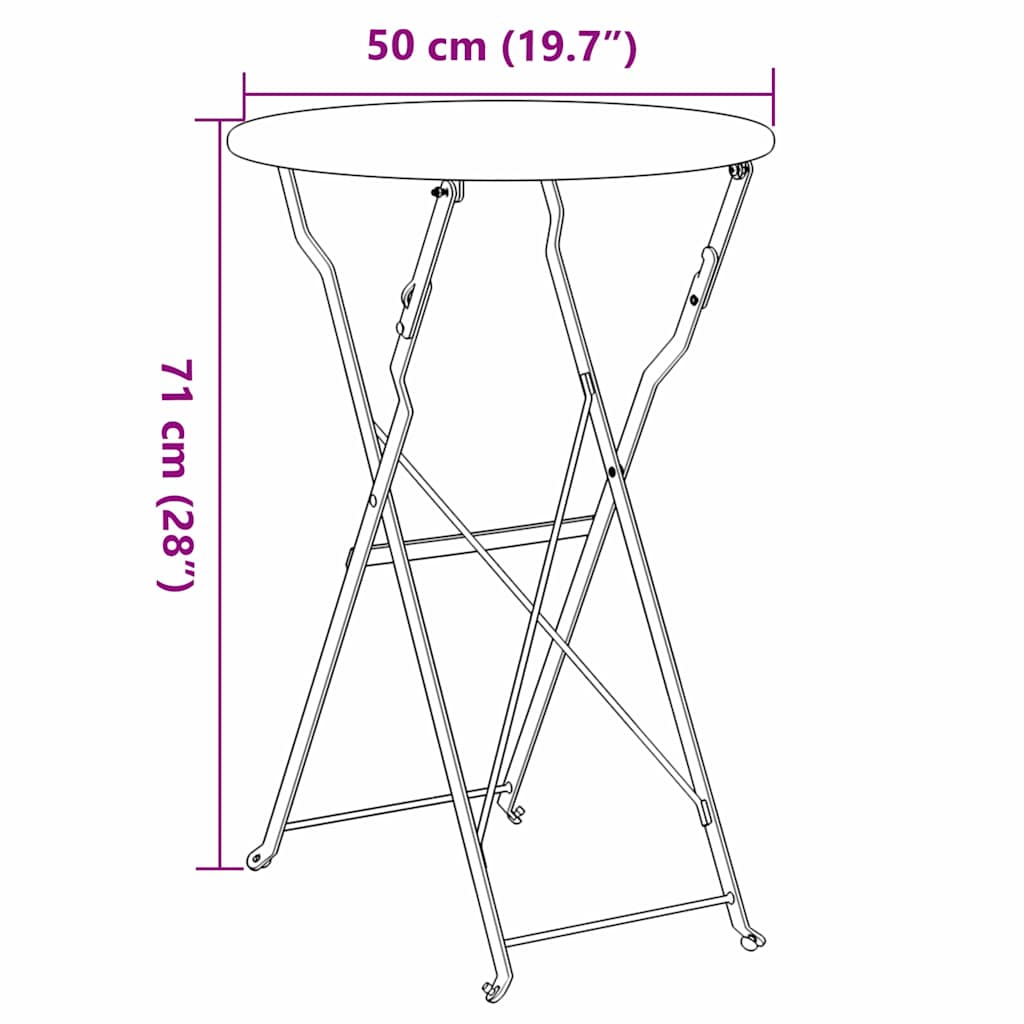 Bistro Stol Svijetla mint boja Ø 50 x 71 cm Čelik s prahom
