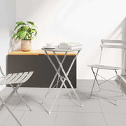 Bistro Stol Bež Ø 50 x 71 cm Čelik s prahom